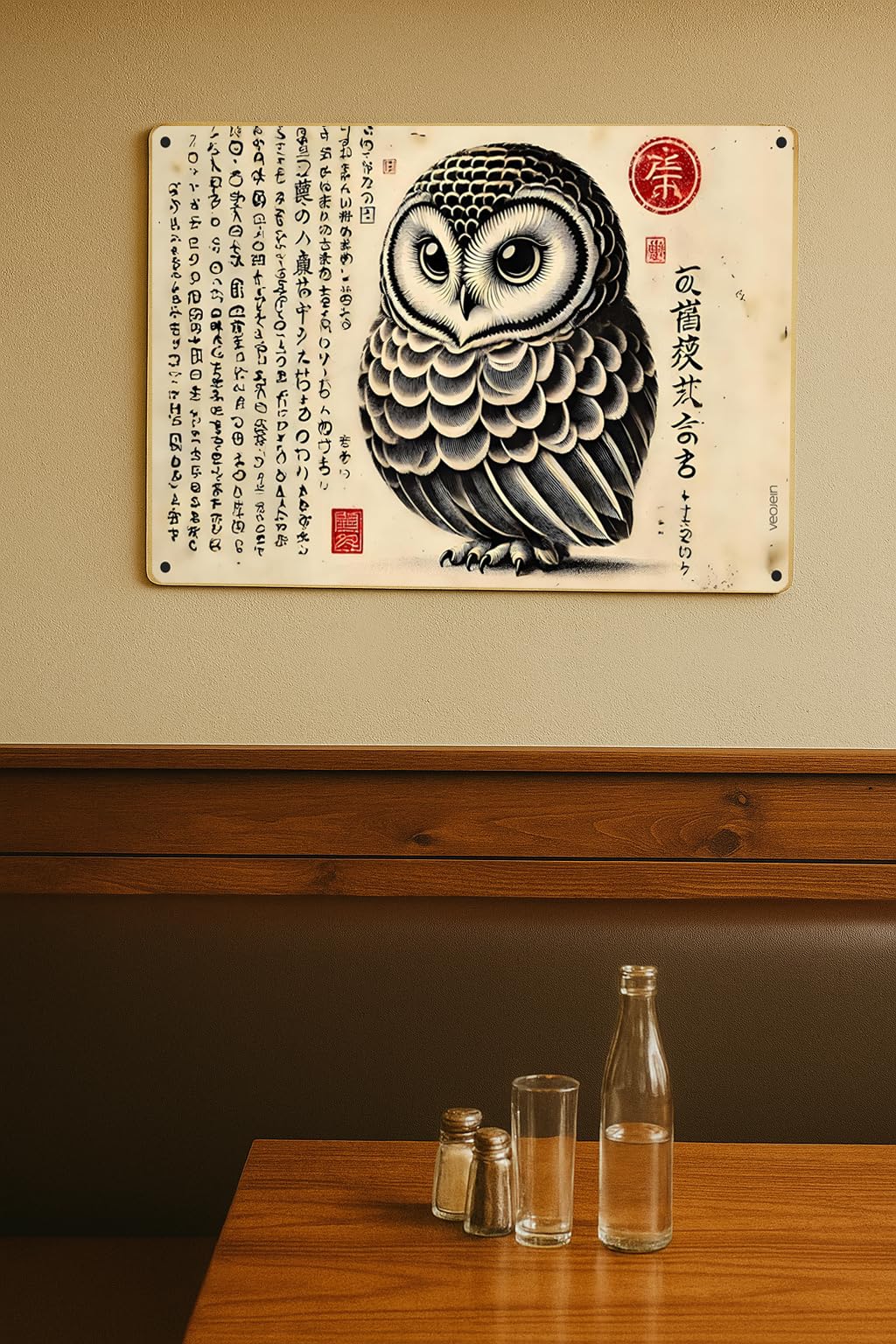 owl様 Amazon.com: Vintage Japanese Owl Metal Sign - 12